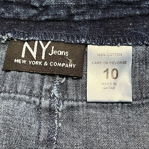 NWT Lerner womens  Denim Jean Skirt with Velcro Accent size 10 - Picture 7 of 11